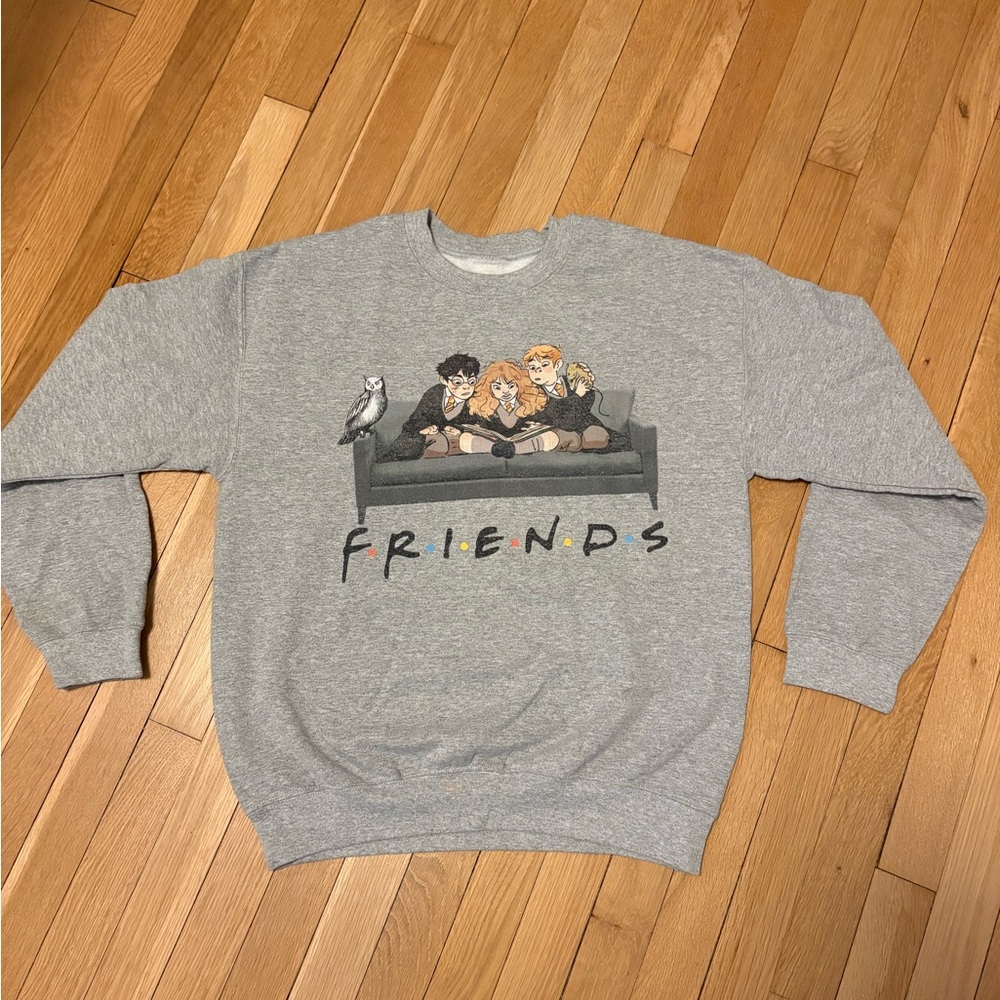 Gray Friends Graphic Sweatshirt